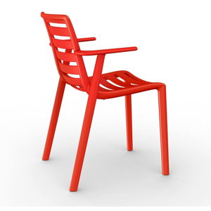 Sada 2 červených zahradních židlí s područkami Resol Slatkat