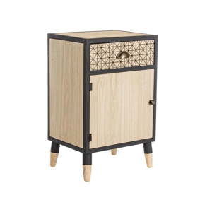 Hnědý dřevěný noční stolek Evergreen House Bed Time