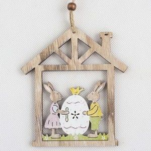 Dřevěná závěsná dekorace Dakls Easter Owl In House