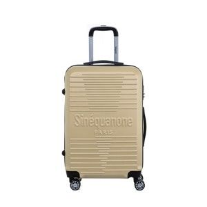 Cestovní kufr na kolečkách v barvě šampaň s kódovým zámkem SINEQUANONE Trimy, 71 l
