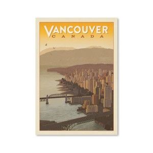 Plakát Americanflat Vancouver Skyline, 42 x 30 cm