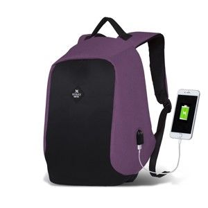 Černo-fialový batoh s USB portem My Valice SECRET Smart Bag