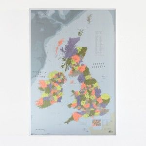 Magnetická mapa Britských ostrovů The Future Mapping Company British, 100 x 70 cm