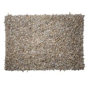 Béžový kožený koberec Cotex Shaggy, 120 x 180 cm