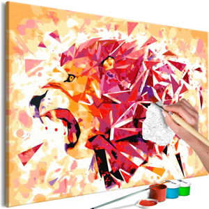 DIY set na tvorbu vlastního obrazu na plátně Artgeist Abstract Lion, 60 x 40 cm