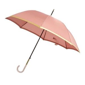 Světle růžový holový deštník s detaily ve zlaté barvě Lurex, ⌀ 101 cm