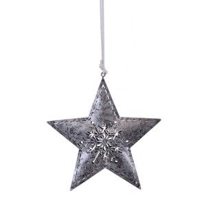 Závěsná vánoční dekorace ve tvaru hvězdy s vločkou Ego dekor Winter