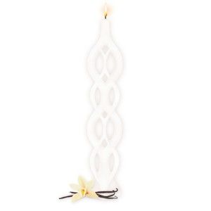 Bílá vonná svíčka s vůní vanilky Alusi Lela, 5 hodin hoření