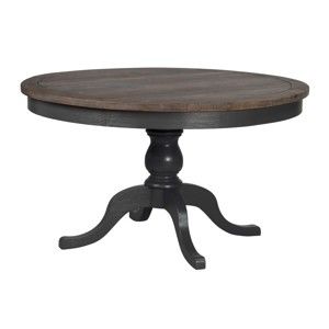 Tmavě šedý kulatý dřevěný jídelní stůl Folke Nottingham, ⌀ 130 cm