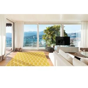 Žlutý venkovní koberec Floorita Trellis, 160 x 230 cm