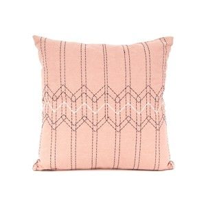 Pudrově růžový čtvercový polštář s výplní PT LIVING Stitched