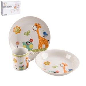 3dílný dětský porcelánový jídelní set Orion Giraffe