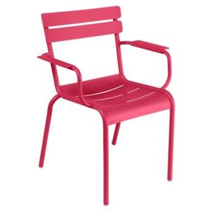 Růžová zahradní židle s područkami Fermob Luxembourg