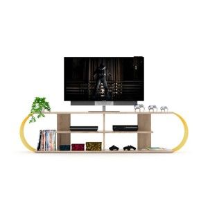 TV stolek s detaily v dekoru dubového dřeva Marly