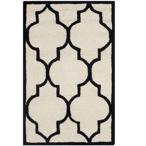 Vlněný koberec Safavieh Everly 121x182 cm, bílý/černý