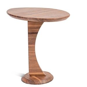 Příruční stolek z masivního ořechového dřeva Charlie Pommier Ellipse
