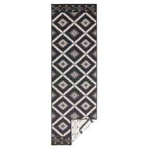 Černo-krémový venkovní koberec Bougari Malibu, 80 x 250 cm