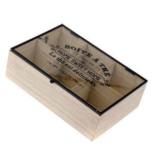 Dřevěná krabička na čaj se 6 přihrádkami Dakls Hannah, 24 x 16 cm