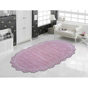 Růžový odolný koberec Vitaus Oval Pudra, 80 x 150 cm