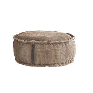 Pískově béžový puf Linen Couture Round, ø 60 cm