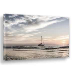 Obraz Styler Canvas Yacht By The Sea, 75 x 100 cm