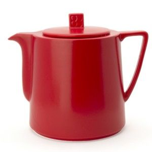 Červená keramická konvice se sítkem na sypaný čaj Bredemeijer Lund, 1,5 l