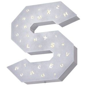 Šedá světelná dekorace ve tvaru písmene Glimte Letter S