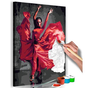 DIY set na tvorbu vlastního obrazu na plátně Artgeist Red Dress, 40 x 60 cm