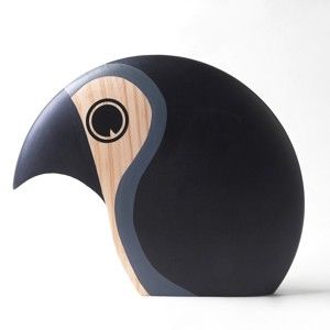 Dekorace ve tvaru ptáčka s šedým detailem Architectmade Discus
