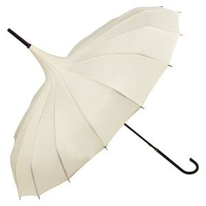 Krémový holový deštník Von Lilienfeld Pagoda Fabienne, ø 90 cm