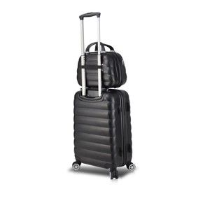 Sada černého cestovního kufru na kolečkách s USB portem a příručního kufříku My Valice RESSNO MU & M