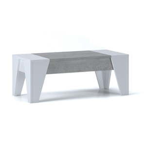 Šedo-bílý konferenční stolek s výklopnou deskou Tomasucci James