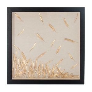 Nástěnný obraz 360 Living Golden Feathers, 80 x 80 cm
