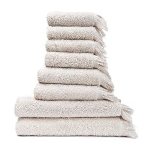 Set 6 krémových bavlněných ručníků a 2 osušek Casa Di Bassi Bath
