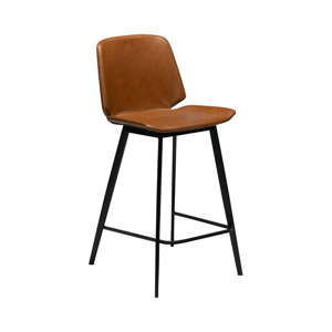 Koňakově hnědá barová židle z eko kůže DAN–FORM Denmark Swing, výška 94 cm