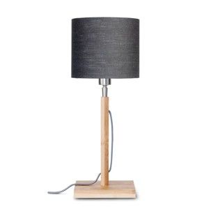 Stolní lampa s tmavě šedým stínidlem a konstrukcí z bambusu Good&Mojo Fuji