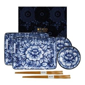 Bílo-modrý set na sushi Tokyo Design Studio