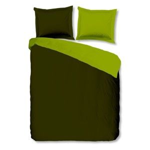 Zelené bavlněné povlečení Muller Textiels Uni Double, 240 x 200 cm