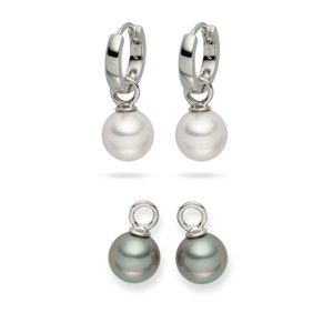 Sada 2 párů perlových náušnic Nova Pearls Copenhagen Catherine White/Silver