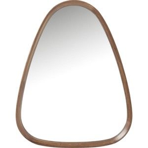 Zrcadlo s hnědým dřevěným rámem Kare Design Denver, 75 x 95 cm