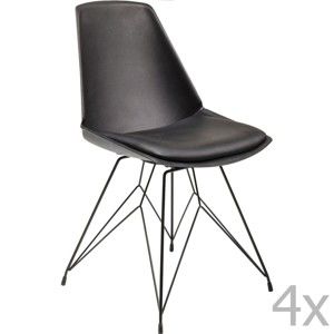 Sada 4 černých židli Kare Design Wire Black