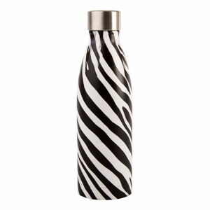 Černo-bílá lahev z nerezové oceli Navigate Zebra, 0,5 l