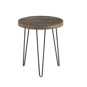 Odkládací stolek s deskou z jilmového dřeva Geese Cala, ⌀ 46 cm