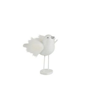 Bílá dekorativní soška J-Line Furry Bird