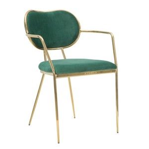 Tmavě zelená židle železnou konstrukcí Mauro Ferretti Sedia Glam