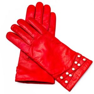 Dámské červené kožené rukavice <br>Pride & Dignity Madrid, vel. 6,5