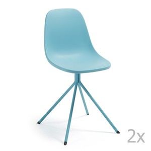 Sada 2 modrých jídelních židlí La Forma Mint