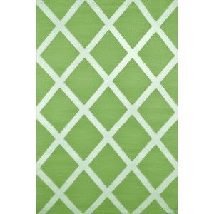 Zelený oboustranný koberec vhodný i do exteriéru Green Decore Diamond, 90 x 150 cm