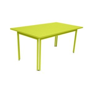 Zelený zahradní kovový jídelní stůl Fermob Costa, 160 x 80 cm