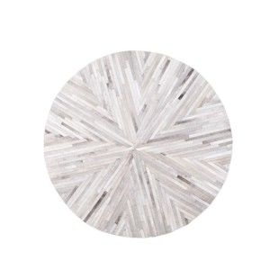 Šedý koberec z hovězí kůže Arctic Fur Patchwork Rug Star, ⌀ 150 cm